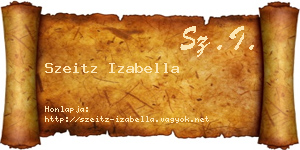 Szeitz Izabella névjegykártya